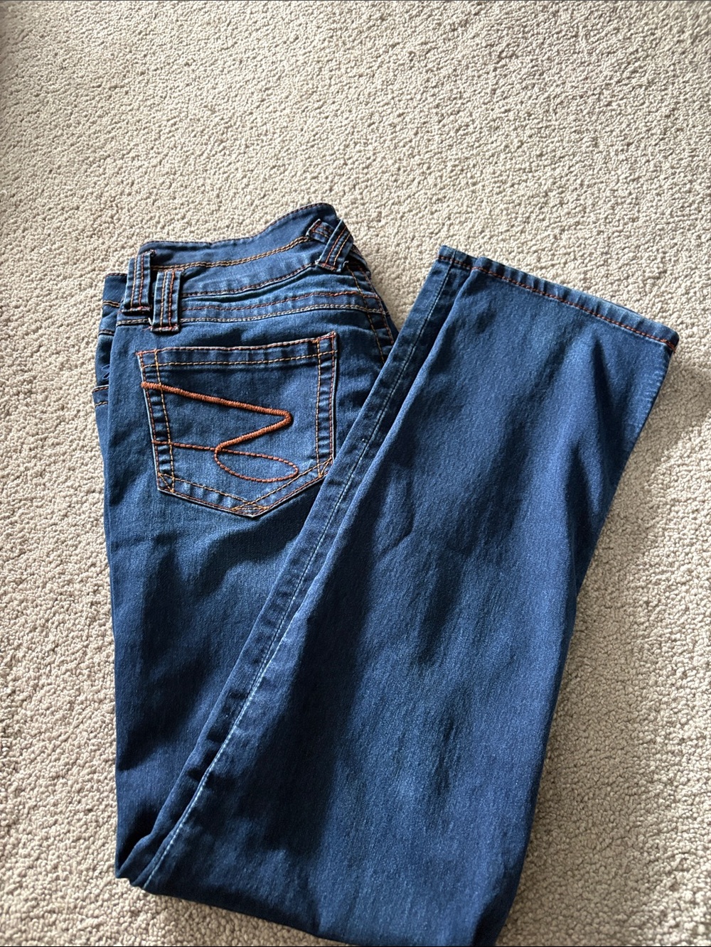 Seven7 Indigo Denim Jeans with Orange Stitching